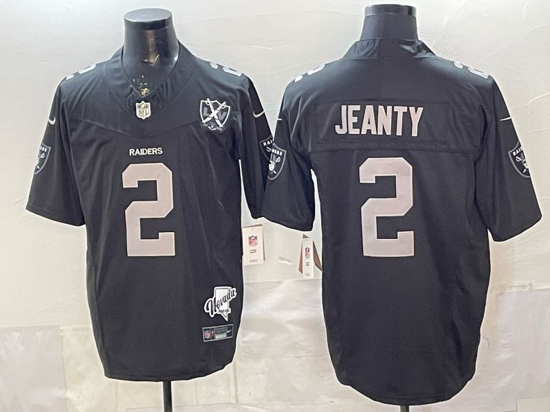 Men 2026 Oakland Raiders #2 Jeanty Black 3th generation Throwback Nike Limited NFL Jersey style 001
